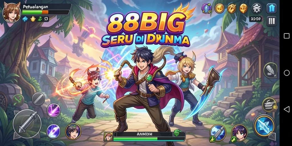 Screenshot gameplay 88BIG menampilkan karakter Anime yang beraksi.