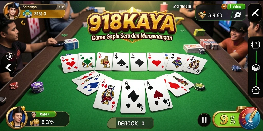 Tampilan seru gameplay Gaple di 918KAYA.