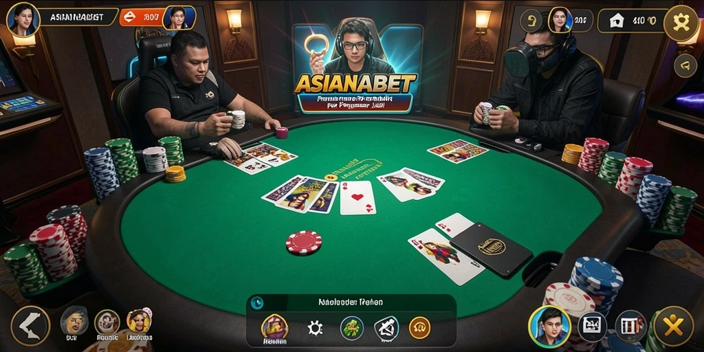 Tampilan gameplay ASIANABET yang menarik dan interaktif dalam permainan Poker.