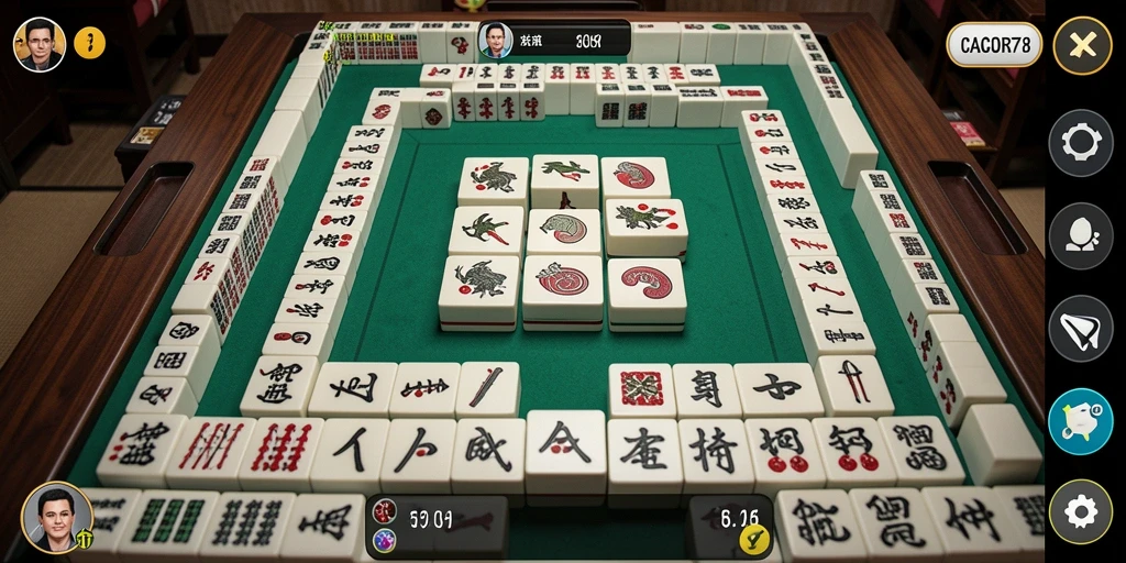Screenshot gameplay <strong>CACOR78</strong> menunjukkan ubin Mahjong yang menarik dan tantangan seru.