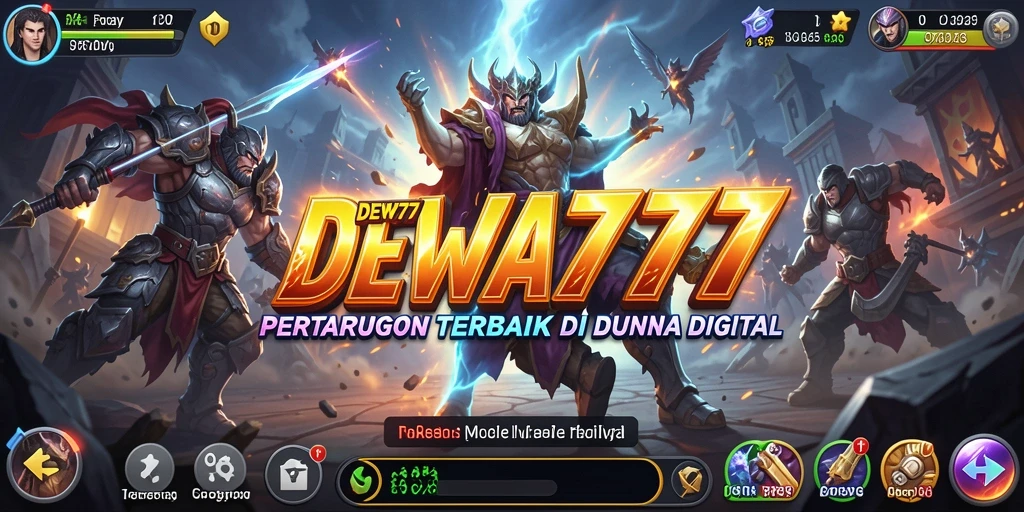 Screenshot gameplay DEWA777 yang menunjukkan pertarungan seru antara karakter.