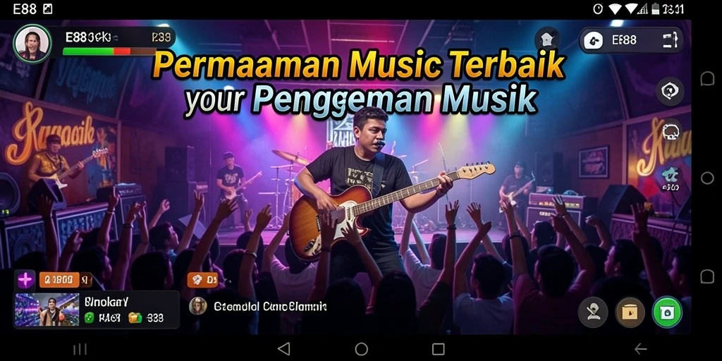 Screenshot E88 menampilkan gameplay menantang dalam permainan musik.