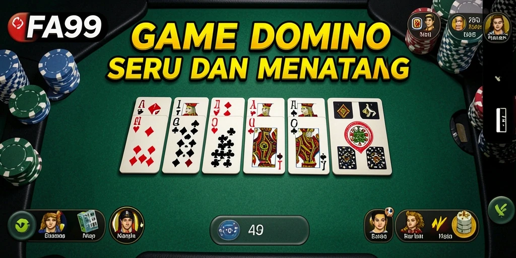 Tampilan gameplay Domino yang menarik dan interaktif di FA99.
