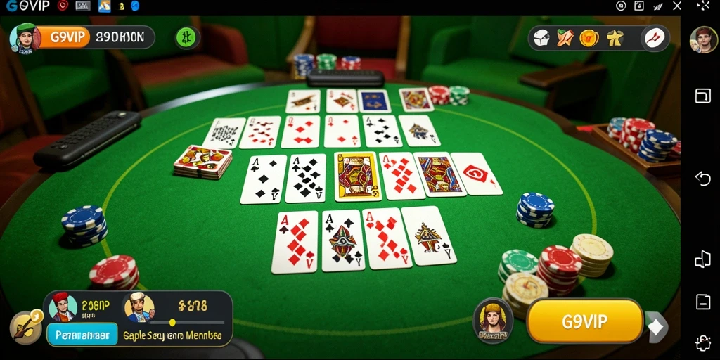 Gameplay G9VIP yang seru dan mengasyikkan dalam permainan Gaple.