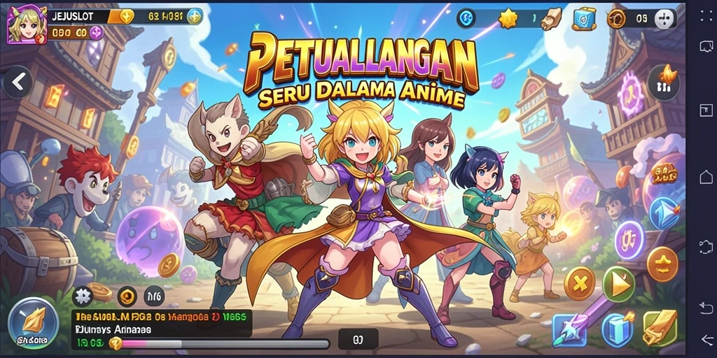 Tampilan gameplay menarik di JEJUSLOT dengan karakter anime.