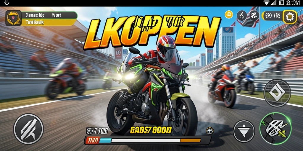 Tampilan gameplay seru dari LKOPEN saat balap motor.