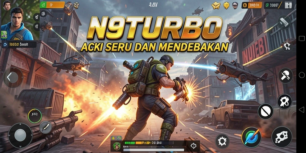 Tampilan aksi mendebarkan dari gameplay N9TURBO.