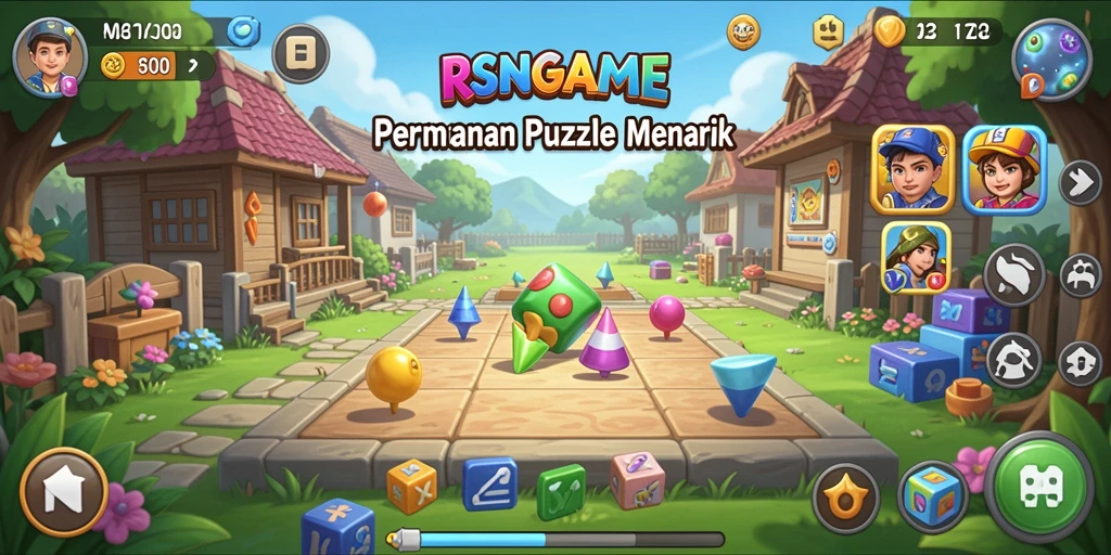 Screenshot gameplay RSNGAME menunjukkan tantangan puzzle yang menarik.