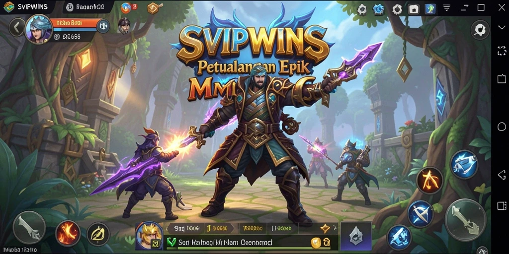 Screenshot gameplay <strong>SVIPWINS</strong> menampilkan pertempuran epik di dunia MMORPG.